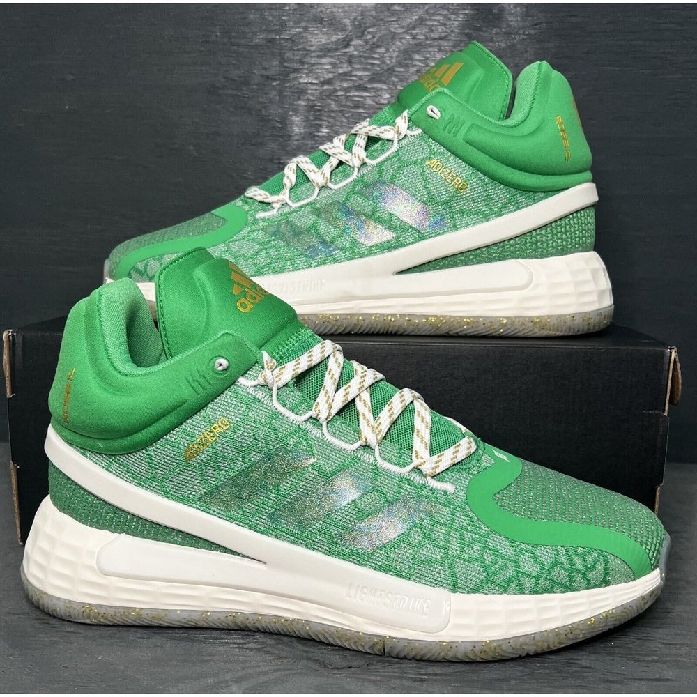 Adidas D Rose 11 Basketball Shoes Christma Green/Gold/White FZ0849 Men’s Size 10